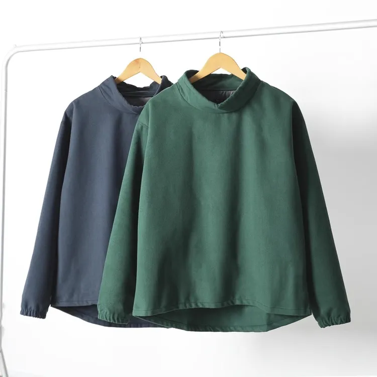 美式高街8138潮款 廓形宽松纯色高领摇粒绒套头卫衣外套男女情侣