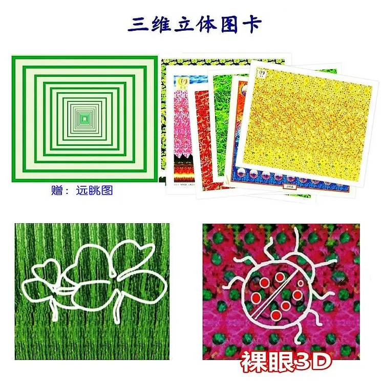 3D视力训练图卡三维立体画3d益智儿童裸眼视觉认知
