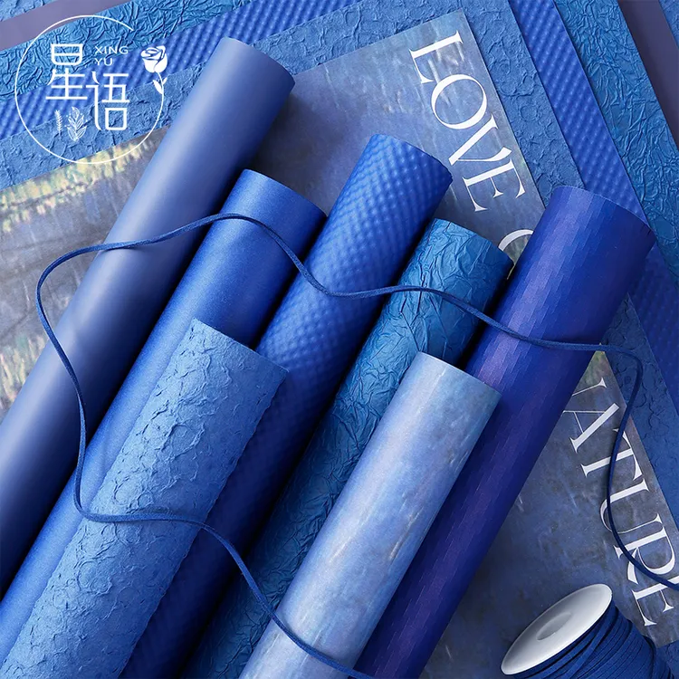 【星语】蓝色油画系列包装纸午夜蓝纯色纸花束包花纸手工diy材料