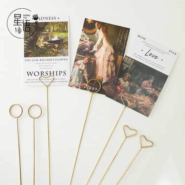 花束卡插 卡片夹 金属卡插插杆夹子花插 花艺鲜花花束装饰用品