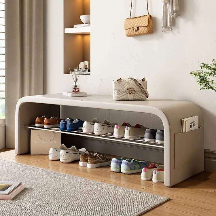 家用小户型换鞋凳门口长条可坐鞋柜轻奢高级感入户穿鞋凳坐凳一体