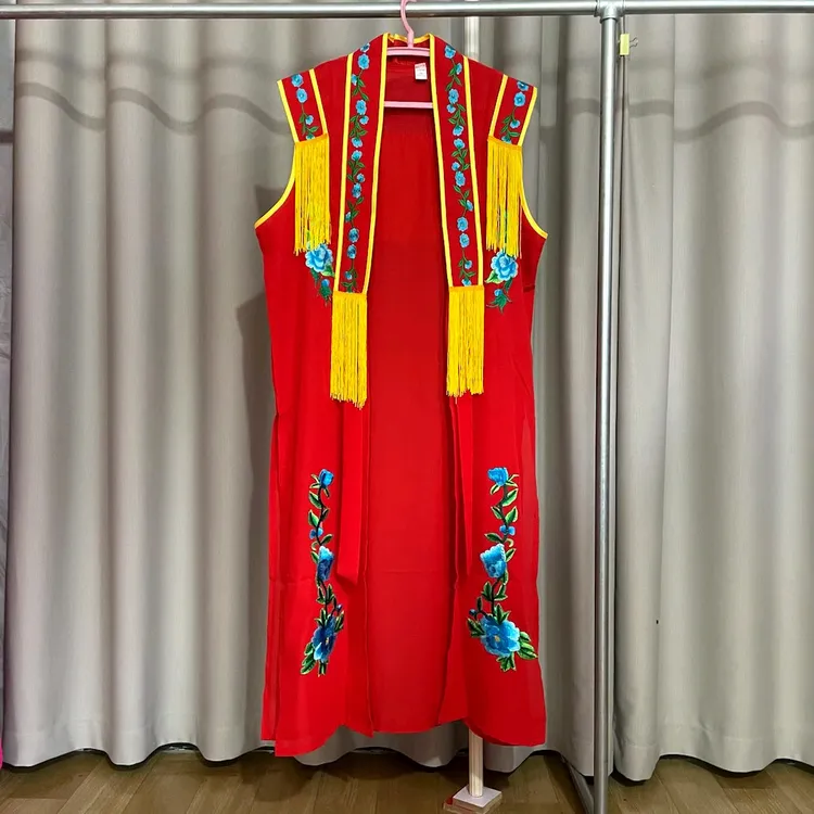 新款东北扭大秧歌舞服大坎肩马褂大码二人转男女同款外披太子服