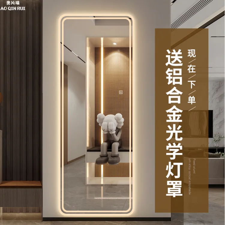 奥沁瑞智能全身镜装饰镜试衣间镜衣帽间玄关挂墙式发光防爆穿衣镜