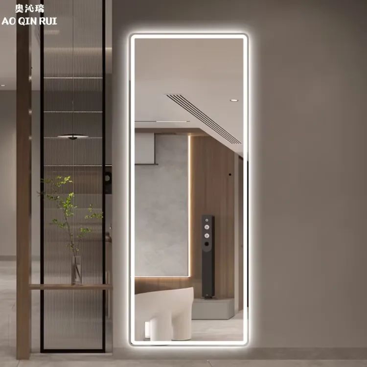 奥沁瑞智能穿衣镜带灯全身镜家用挂墙镜子大定制服装店发光试衣镜