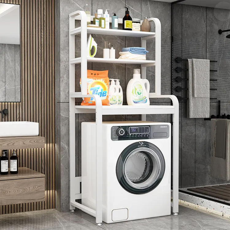 洗衣机上方置物架落地阳台可调节免打孔滚筒波轮洗衣机多层收纳架
