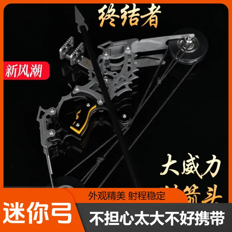 终结者不锈钢迷你复合弓解压神器孩子成人室内户外射箭收藏小型弓