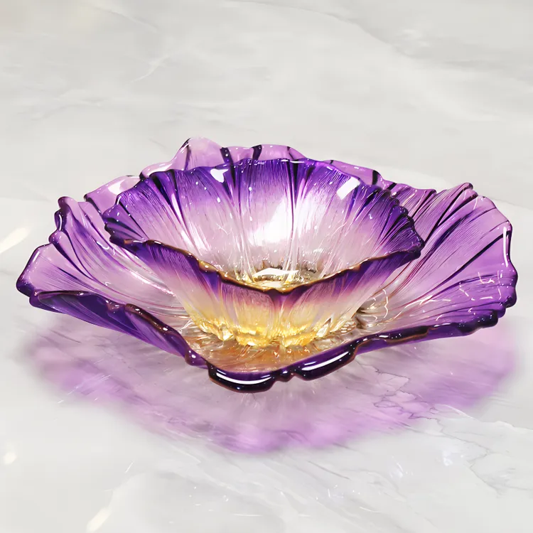 家用果盘简约轻奢玻璃水果盘现代创意网红客厅茶几糖果盘零食盘