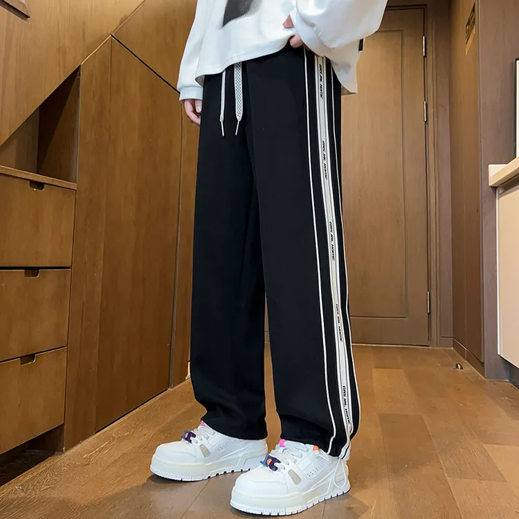 【加绒可选】新款棉质男生百搭休闲裤裤子运动直筒卫裤高街宽松长裤