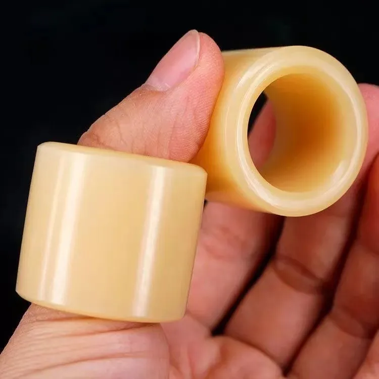 油润骆驼骨大扳指戒指配饰圈DIY配件驼骨素面指环文玩