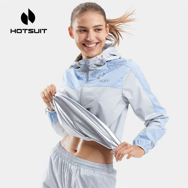 HOTSUIT后秀暴汗服上衣女春秋骑行健身跑步轻薄运动服拼色外套