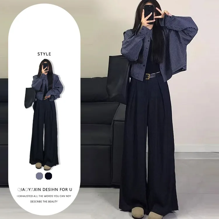 春季穿搭一整套女2025新款洋气时尚短款外套宽松休闲长裤两件套潮