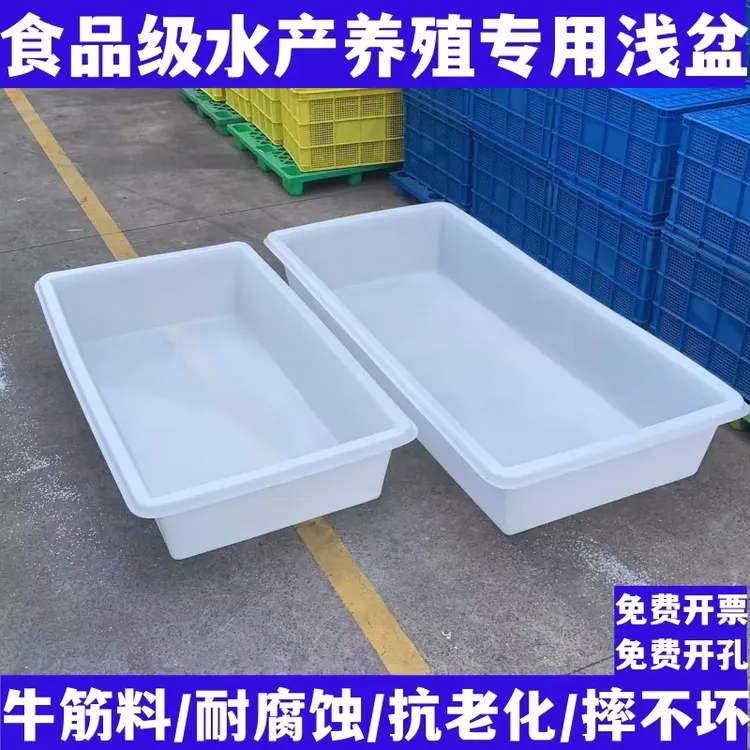 加厚浅盆牛筋塑料水箱长方形卖鱼养鱼水箱养殖周转箱水桶泡瓷砖