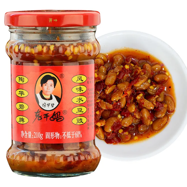 老干妈风味水豆豉210g贵州特产瓶装香辣豆鼓拌饭拌面下饭菜辣椒酱