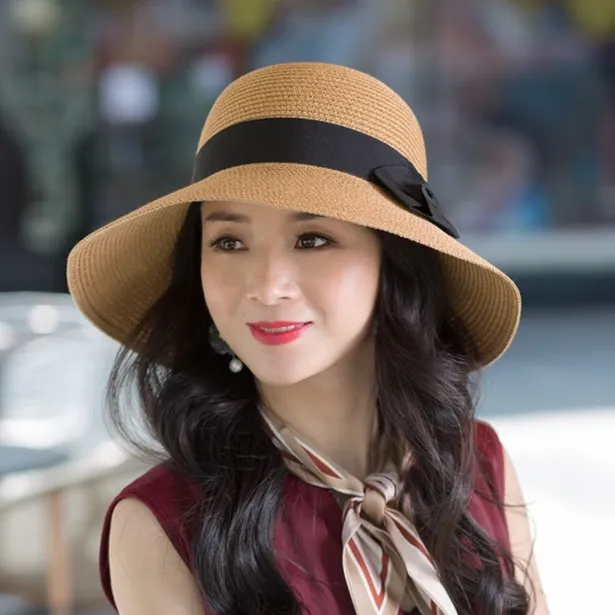 帽子女夏遮阳防晒遮脸渔夫帽2025新款时尚草帽女士凉帽夏季太阳帽