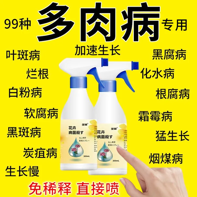 多肉病害清喷剂专用营养液黑腐白粉掉叶烂根黑斑炭疽烟煤锈病肥料