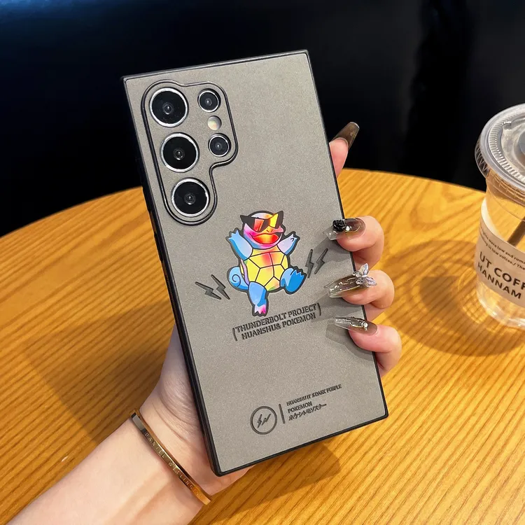 镭射杰尼龟适用三星S24UItra手机壳s23ultra/s22ultra皮质s24防摔