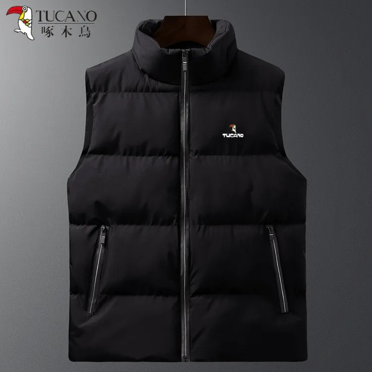 啄木鸟男士马甲冬季新款加厚保暖背心无袖坎肩时尚休闲立领外套
