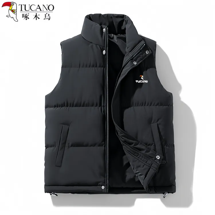 啄木鸟男士马甲秋冬季新款加厚保暖背心无袖坎肩男女同款休闲外套