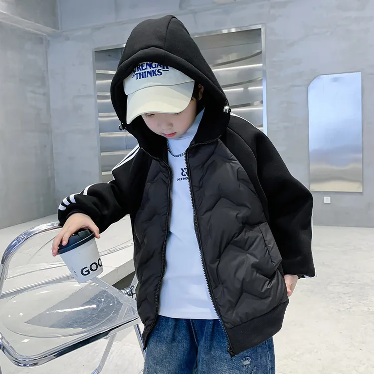 男孩冬季轻薄羽绒服2025新款儿童白鸭绒校服神器中大童洋气外套
