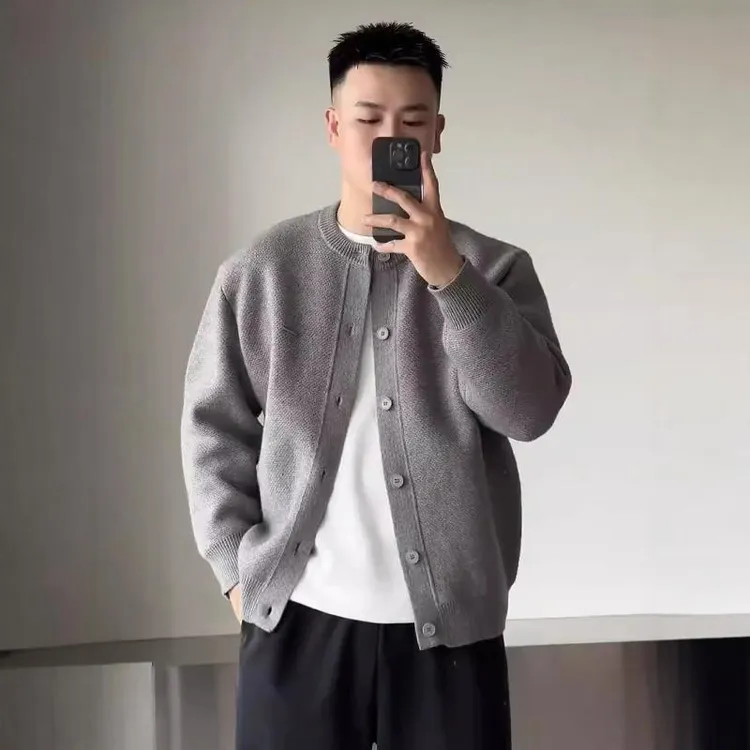 2024秋冬季男士高级设计感针织开衫毛衣情侣款潮牌感百搭痞帅外套