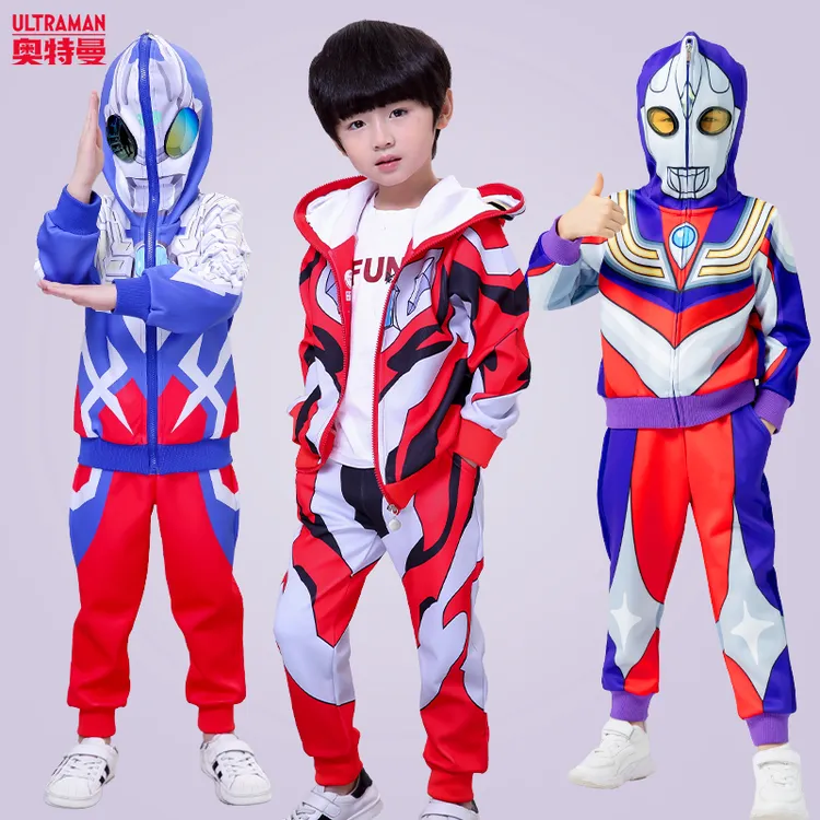 正版奥特曼衣服童装春秋款男童套装衣服大童表演服奥特曼男童衣服