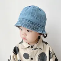 儿童牛仔渔夫帽春秋夏韩版潮薄款盆帽宝宝男女童遮阳防晒婴儿帽子
