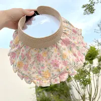 儿童遮阳帽防紫外线空顶大帽檐女童可折叠防晒帽夏季宝宝太阳帽子