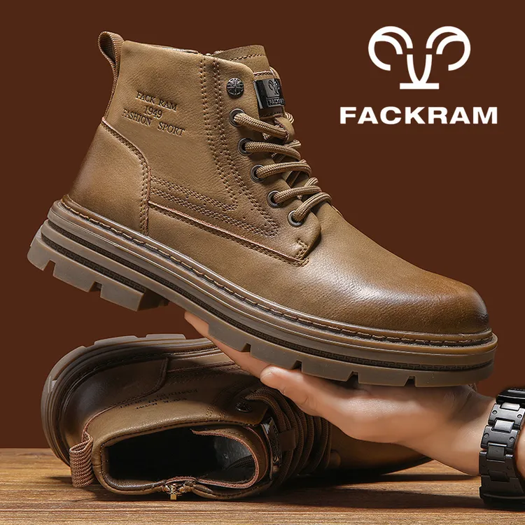 FACKRAM马丁靴男款2025新款高帮秋冬百搭复古工装马丁鞋男士短靴
