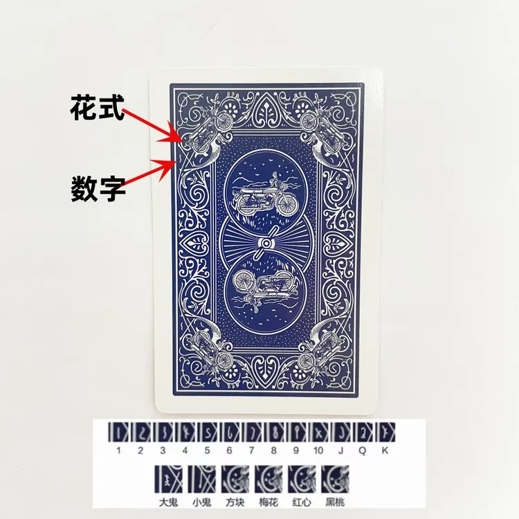 (1副)姚记969魔术扑克背面识牌肉眼记号牌魔术师表演牌道具