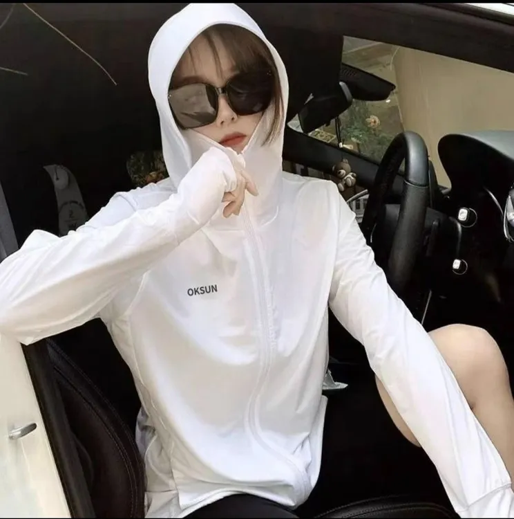 大码180斤连帽薄款开衫长袖宽松遮脸遮手遮脖子防晒衣