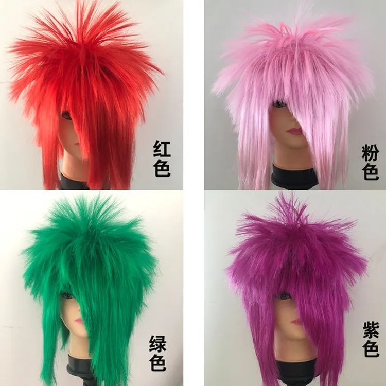 杀马特假发可爱粑粑头套网红团长假发爆款社会卷发整顶搞笑假发套