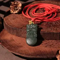 【泓贝珠宝-K174】和田玉老料醒狮双面精雕吊坠