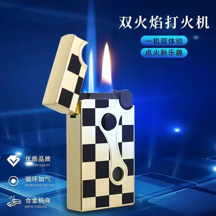 创意双火转换防风打火机充气新款潮流男士高档个性送男友礼物