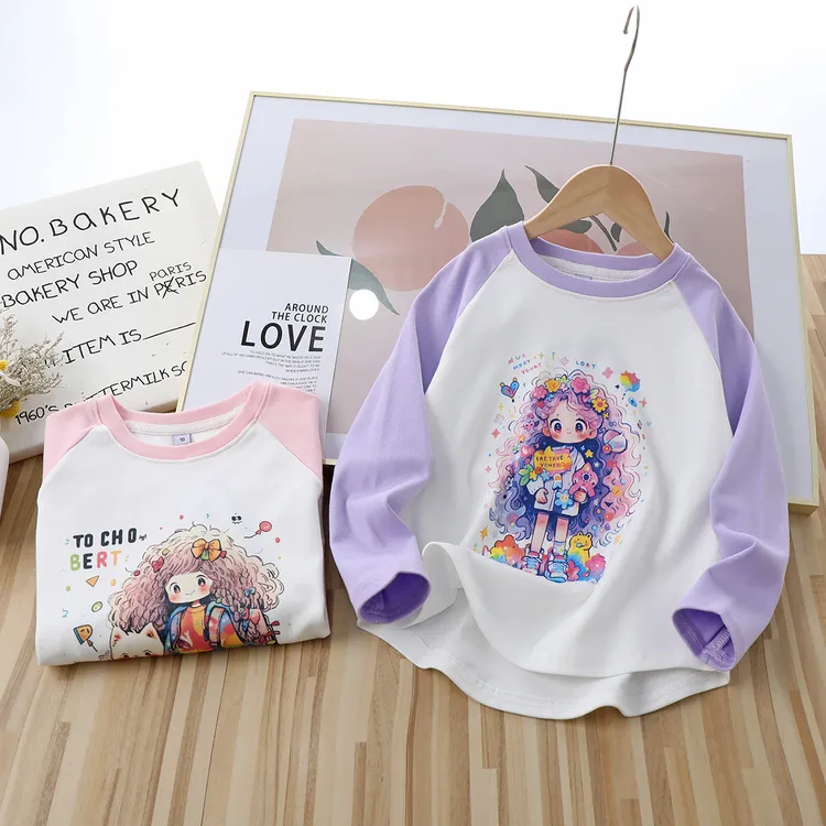 春秋新款儿童宝宝纯棉打底衫女童长袖中大童t恤女孩洋气春季上衣