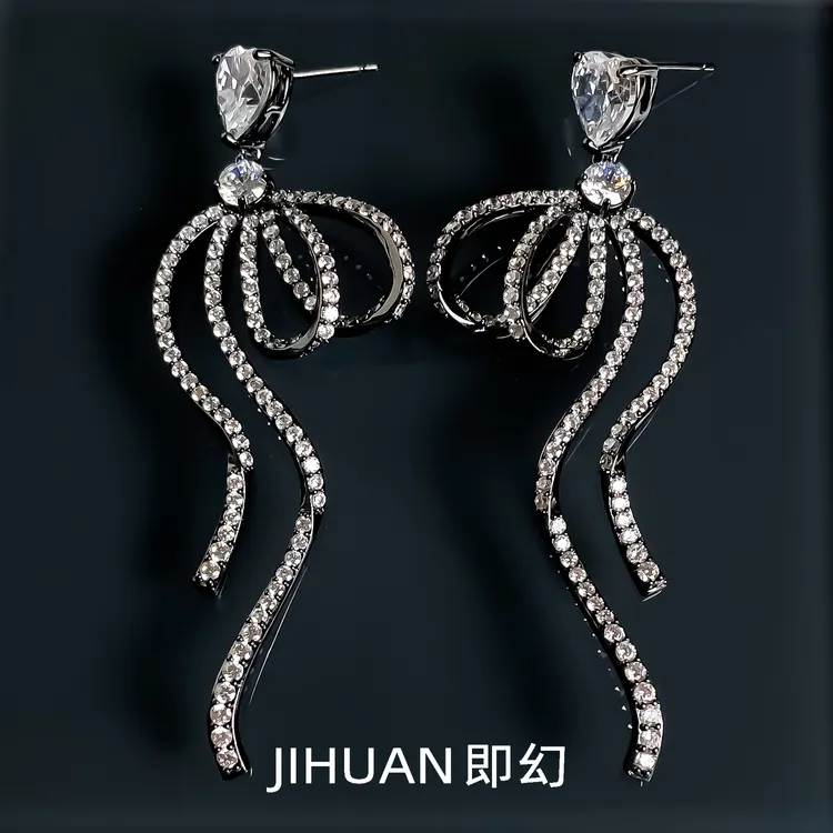 即幻 铜合金耳饰 飘带 欧美百搭高档独特流苏气质耳环 ZX-7711