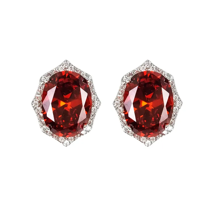 即幻 铜合金耳饰 ♦血色浪漫  红色轻奢气质耳钉 DN-6341