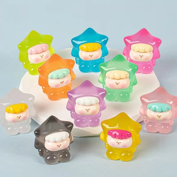 【直播拆】双许愿色许愿星李四夜光树脂DIY摆件网红可爱家用创意