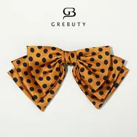 GREBUTY  1653 金波点点多层蝴蝶结弹簧夹