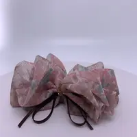 GREBUTY 5016 简约时尚夏季粉色细闪多层蝴蝶结香蕉夹