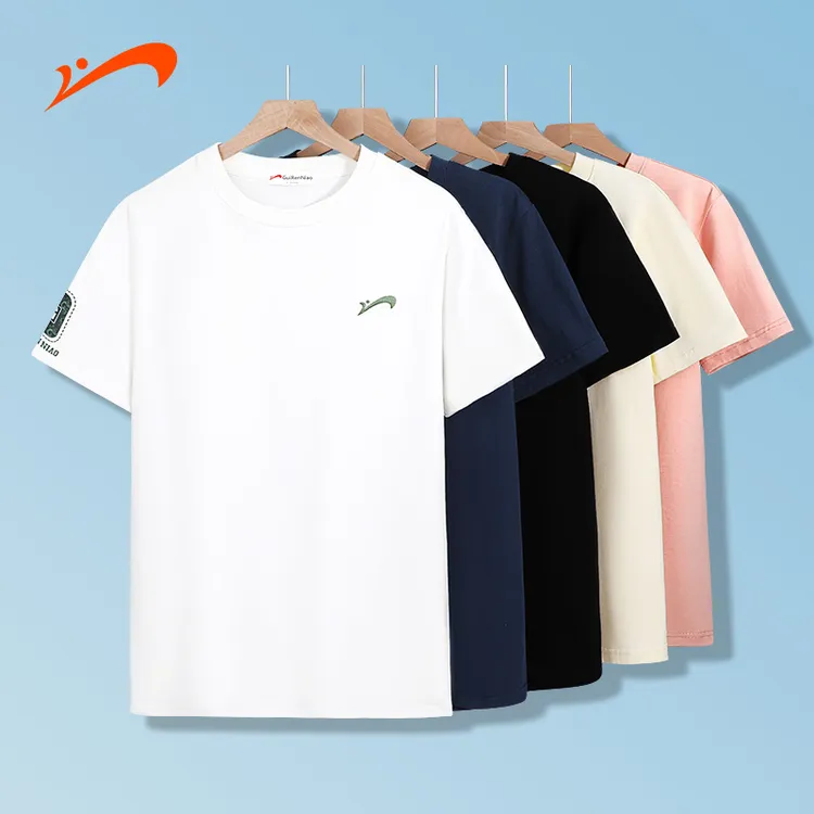 贵人鸟2025夏季新款短袖男女T恤休闲情侣款运动纯色半袖上衣8153