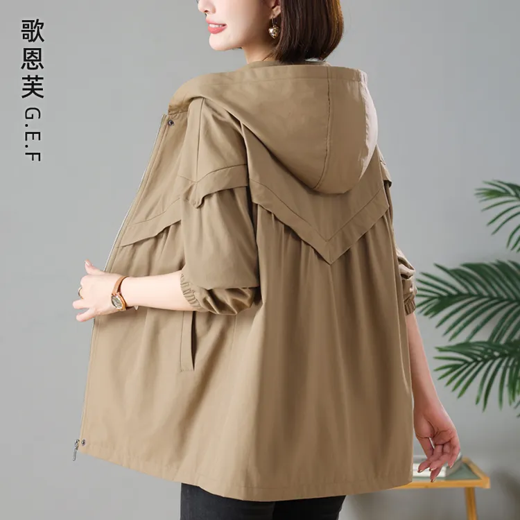 外套女春秋中长2025早春高级感气质妈妈休闲大码今年流行风衣大衣