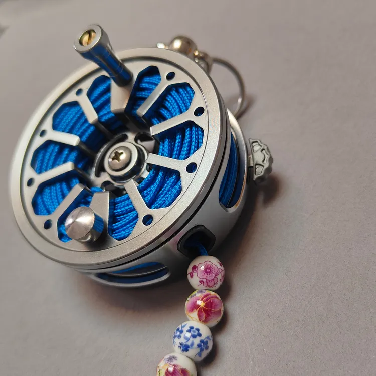 路亚活鱼扣DIY配件一键放线渔轮包芯线绳中国风陶瓷挡珠防跑鱼扣