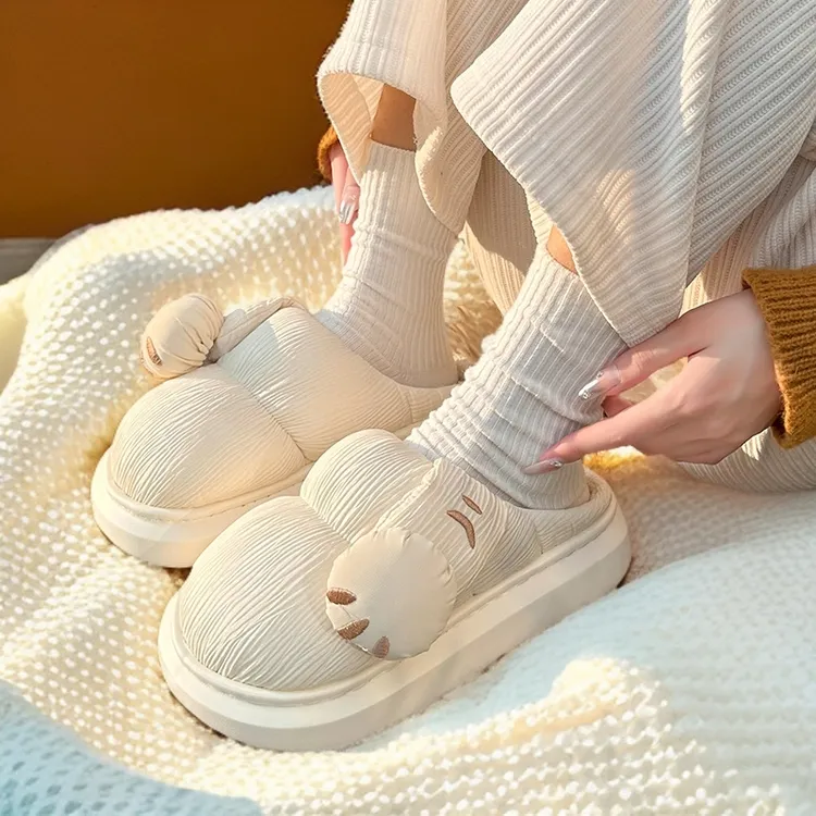 棉拖鞋女秋冬季外穿2024新款家居室内防滑加绒情侣学生宿舍棉鞋男