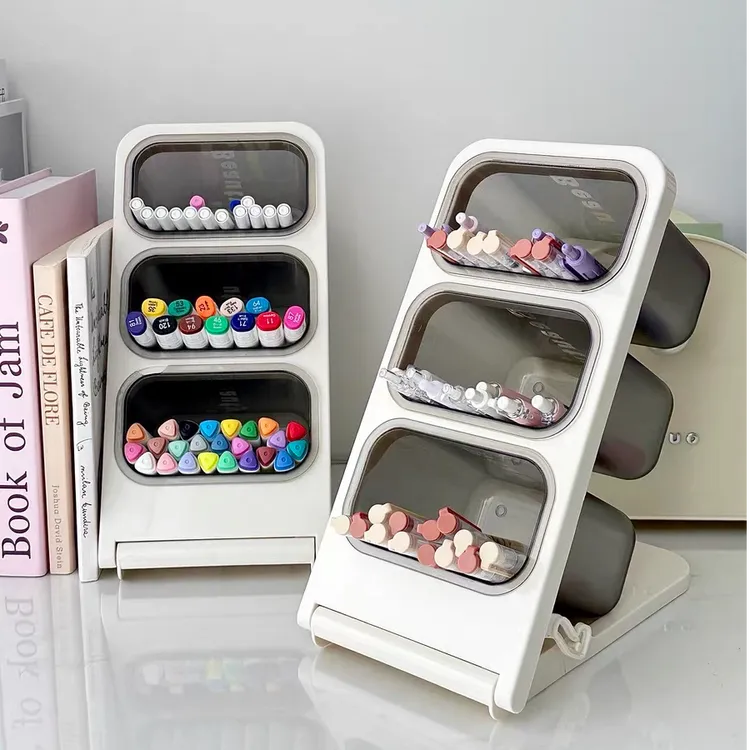 斜插式笔筒文具收纳盒大容量儿童学生书桌笔盒办公室桌面笔架商品图