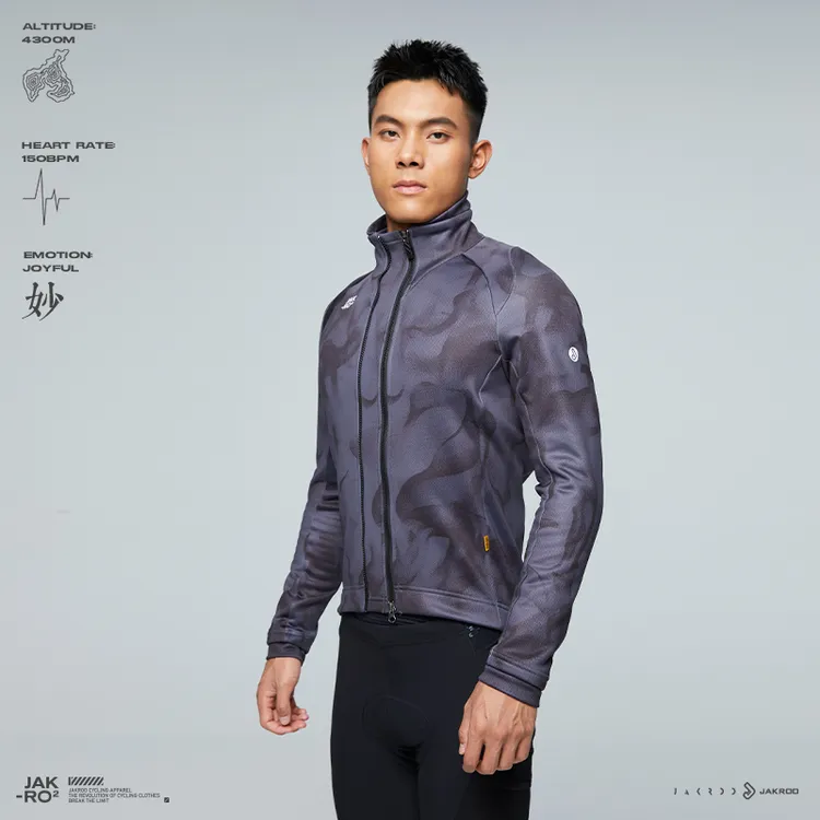 捷酷秋冬迷雾男士防风保暖夹克户外运动加厚复合面料双拉链骑行服