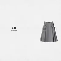 i.B 山系半身裙 收褶显瘦裙裤定制纳帕灰