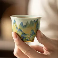 秋香茶具 成艺千里江山品茗杯个人专用高档泡茶主人杯-4373-2408