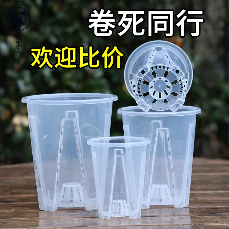 牧狼人透明青山控根盆兰花水苔蝴蝶兰专用花盆塑料透气镂空大号盆