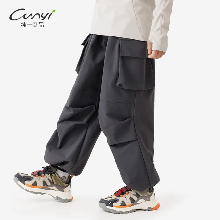 纯一良品童装男童梭织裤秋冬新款中大童耐磨速干户外登山裤潮流