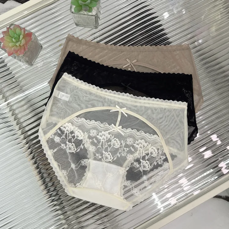 小木屋 2686 （均码80-127斤）纯欲性感中腰透气薄款女士蕾丝内裤